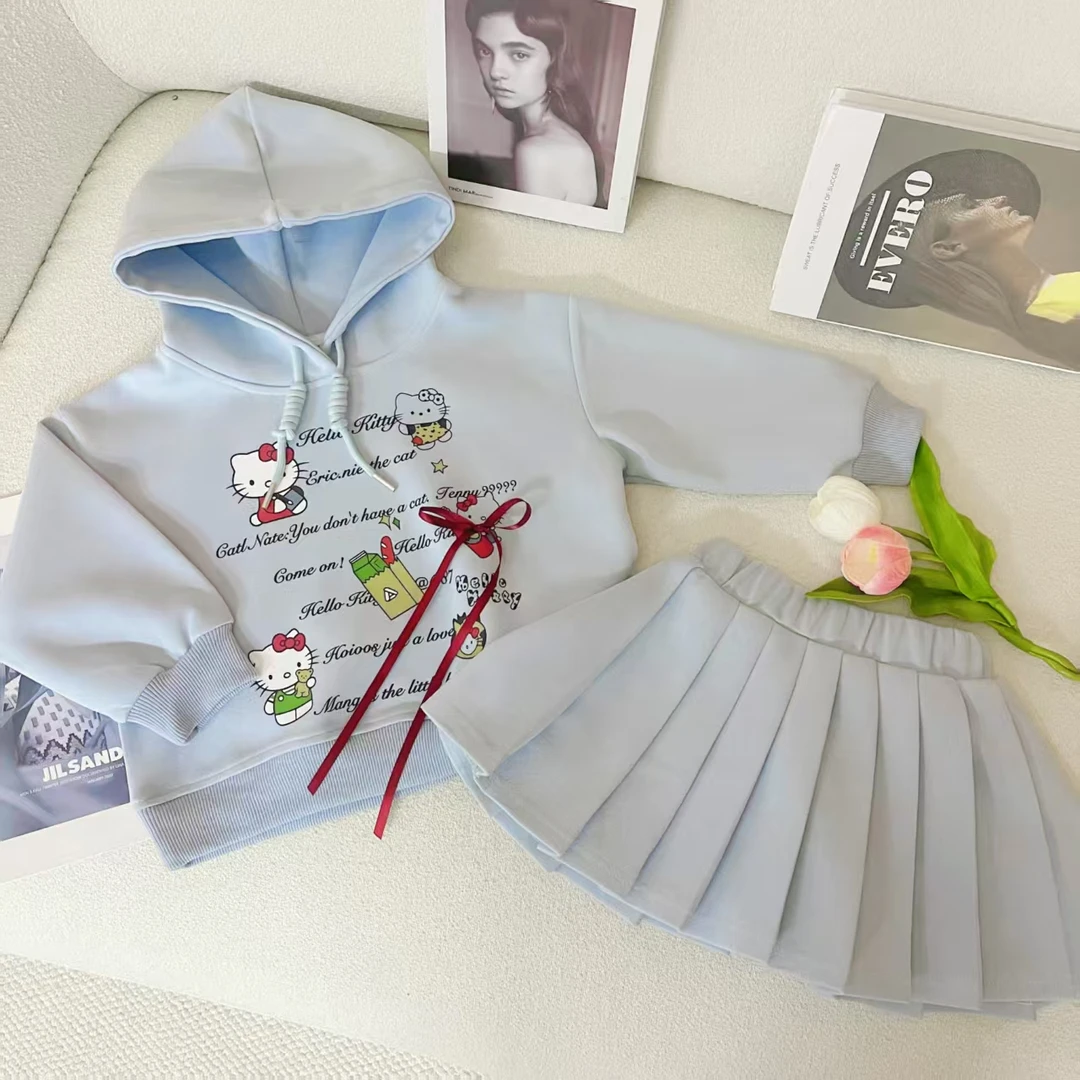 女童2025新款裙子女孩春秋学院风卫衣套装儿童女春装时髦洋气穿搭