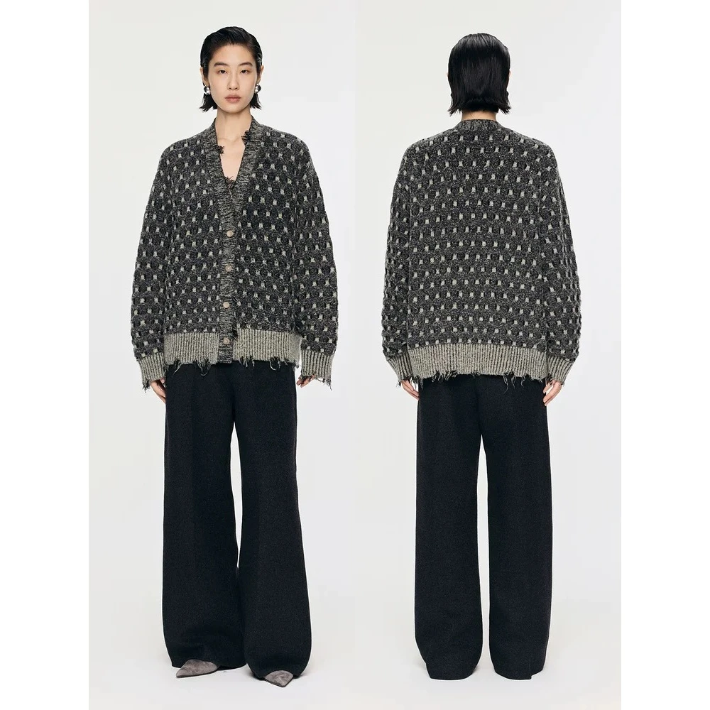 亦雯【西伯利亚】温柔慵懒风外穿羊毛针织衫女宽松毛衣外套