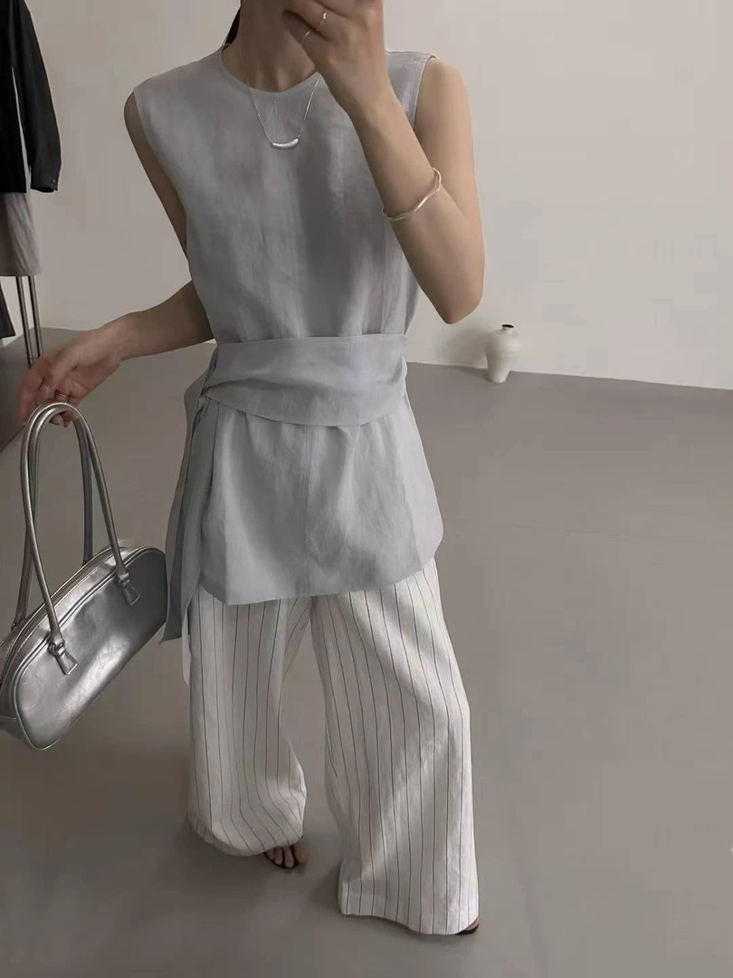 【RANN】苎麻系腰小衫    C242136