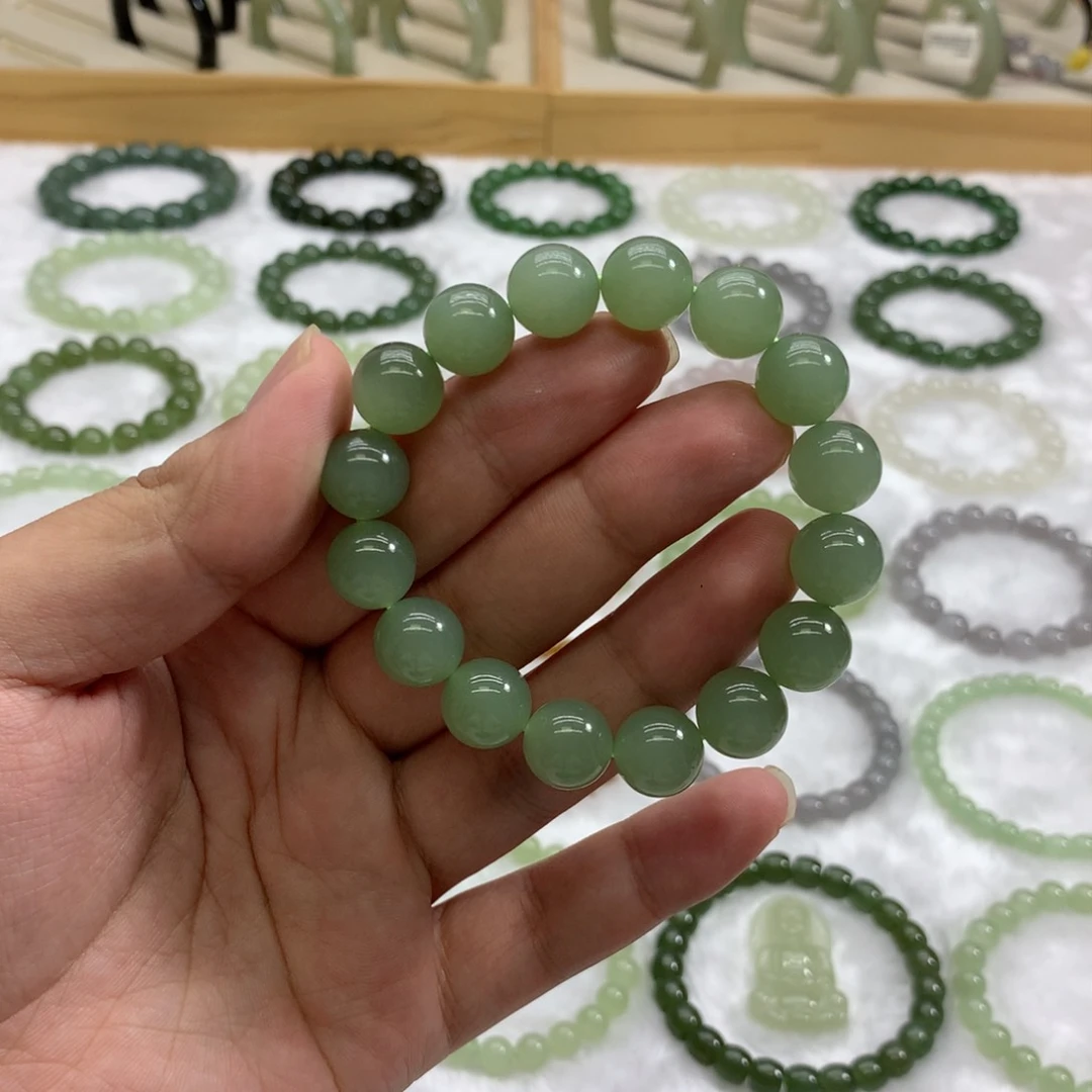 未镶嵌手串和田玉（冰晴绿12）