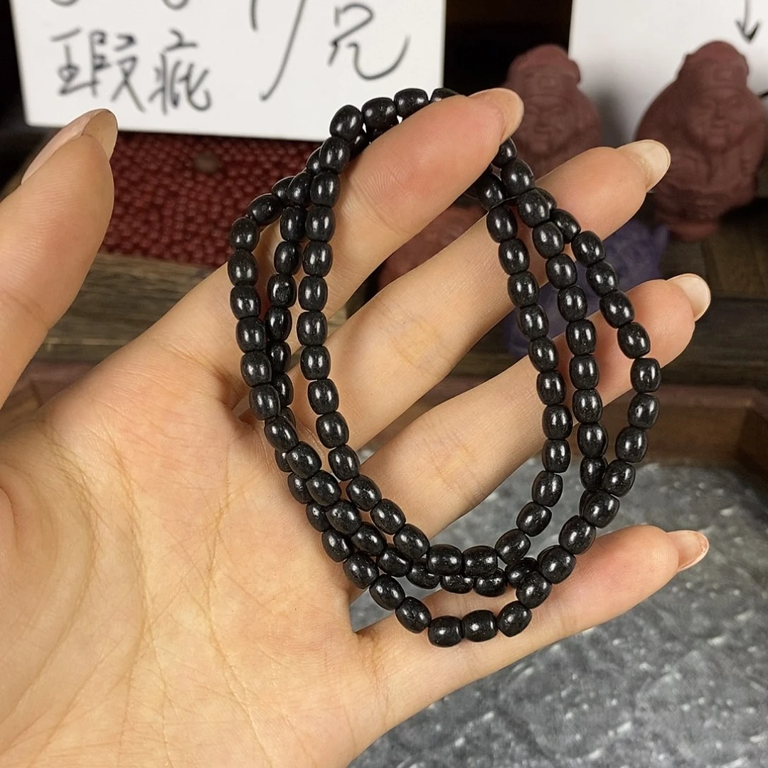 泥塑黑龙米粒珠108子