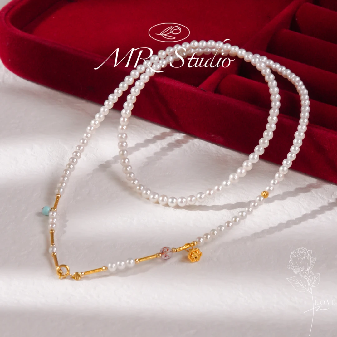 木润【珍珠】18k金天然淡水珍珠项链