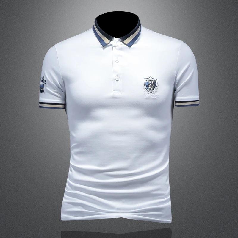 BOY NORMAN高档透气短袖POLO衫男士夏季修身商务短袖t恤运动速干