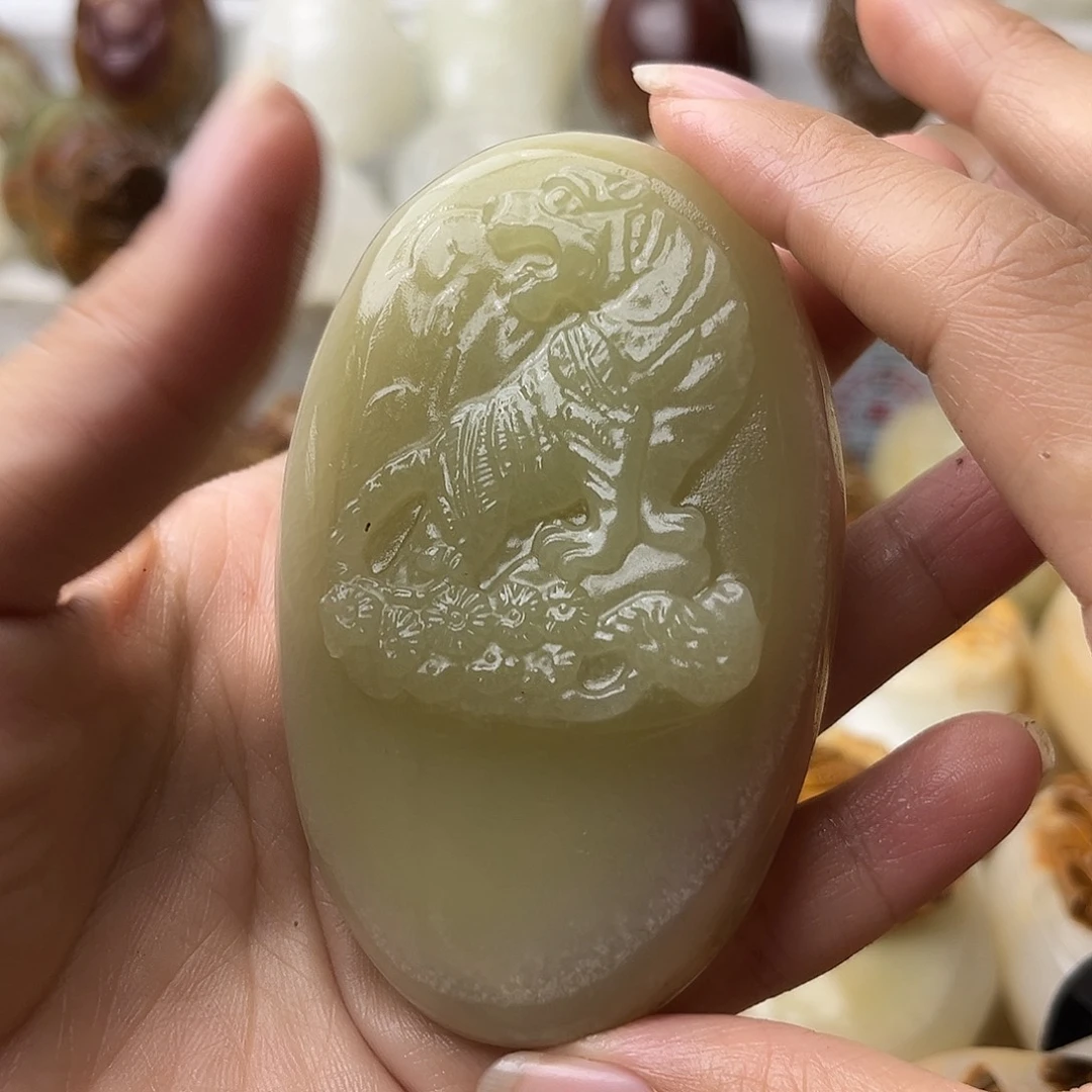 石材方解石手把摆件不退换虎