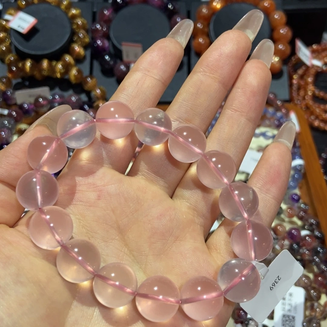 水晶手串未镶嵌13粉晶