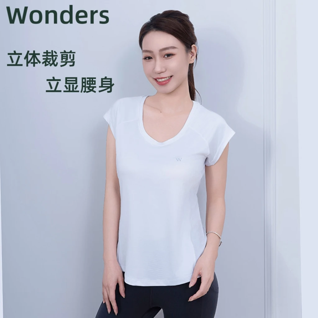 透气短袖圆领运动T恤宽松瑜伽女健身服速干时尚薄款大码显瘦舒适