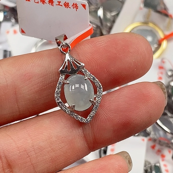 翡翠戒指银S925镶嵌