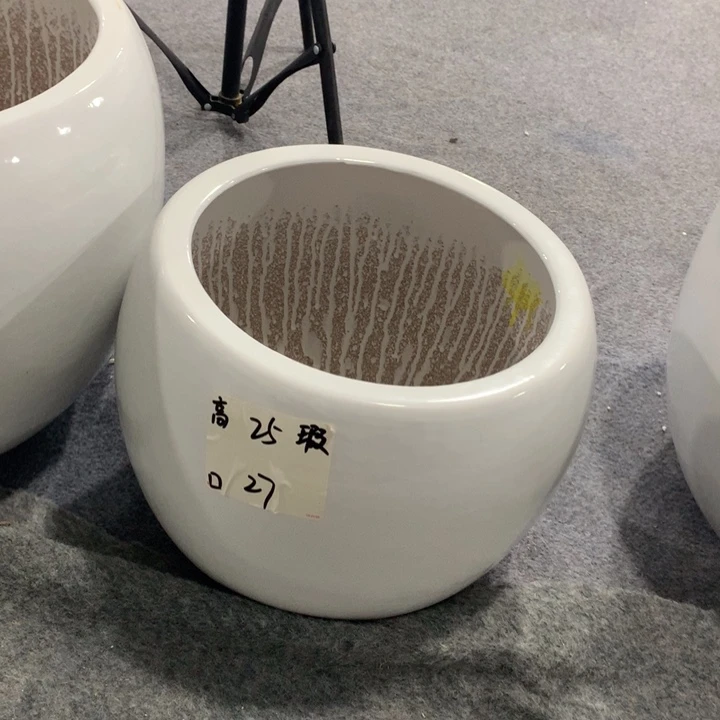 微瑕高温陶瓷花盆