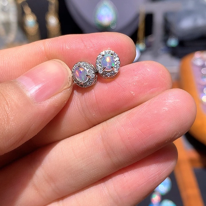 欧泊合金欧泊耳钉