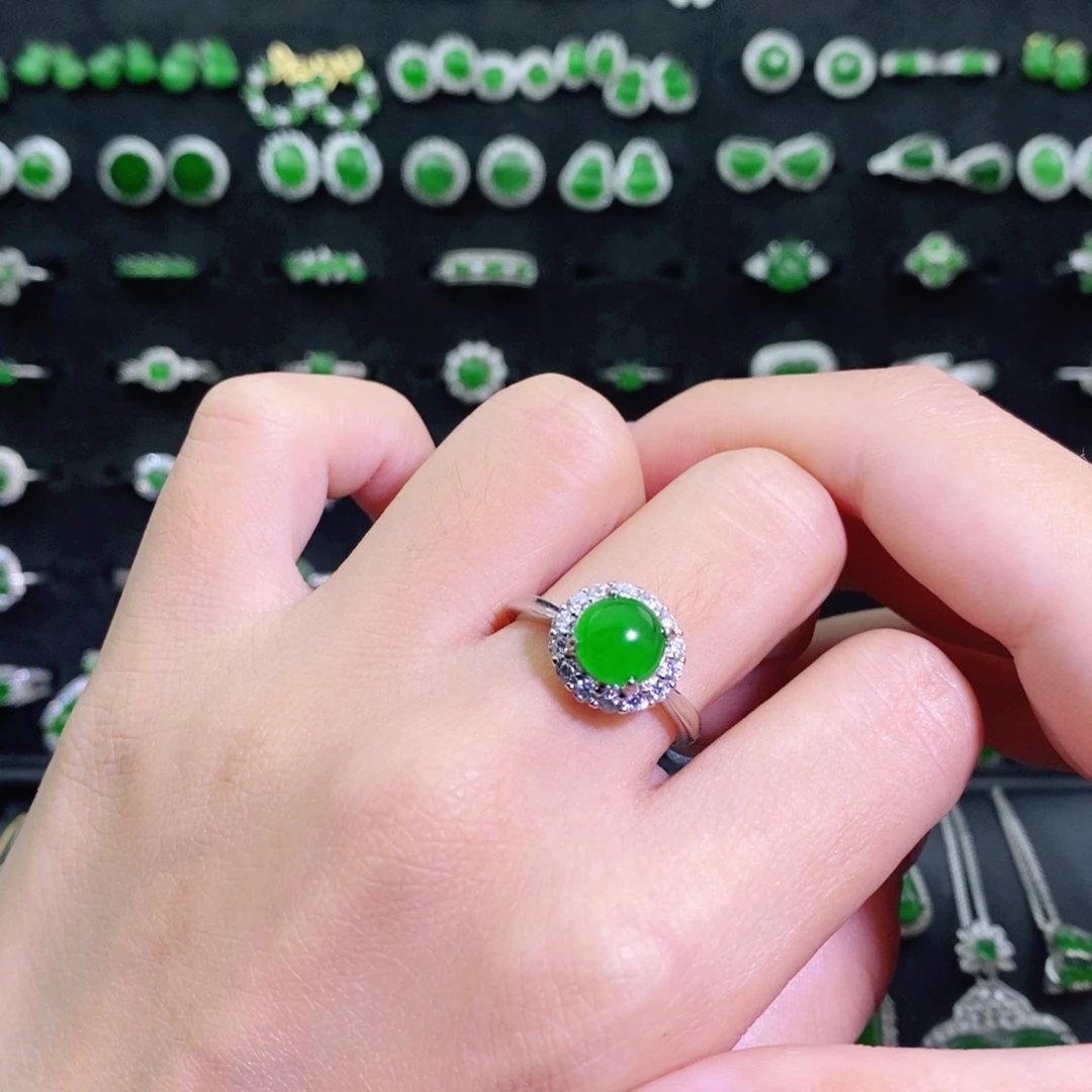 翡翠银S925镶嵌戒指多样性