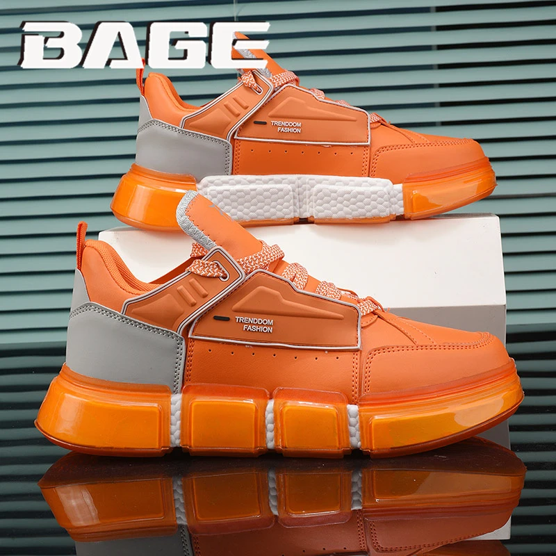 八哥男鞋春季真爆米花厚底爆款欧洲站休闲运动防滑百搭潮流平板鞋