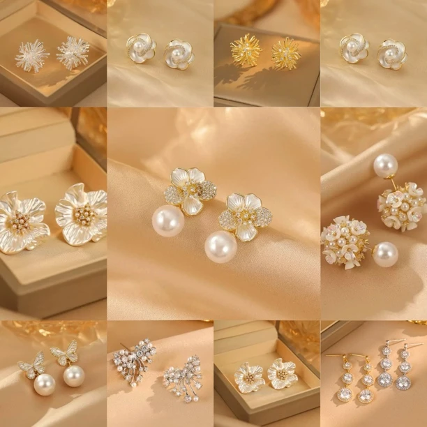 铜合金耳饰 铜合金耳饰（看准编码下单）轻奢时尚精致法式设计感