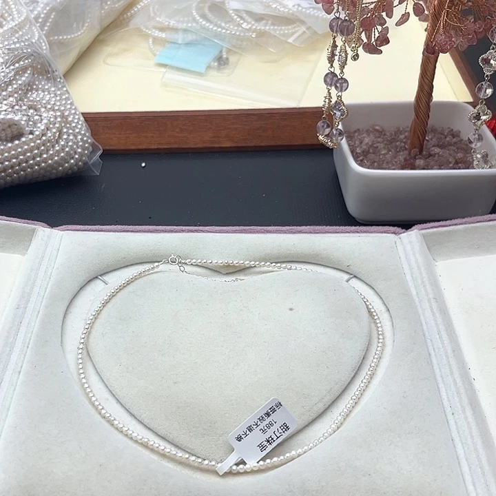 珍珠项链银S925镶嵌淡水珍珠3