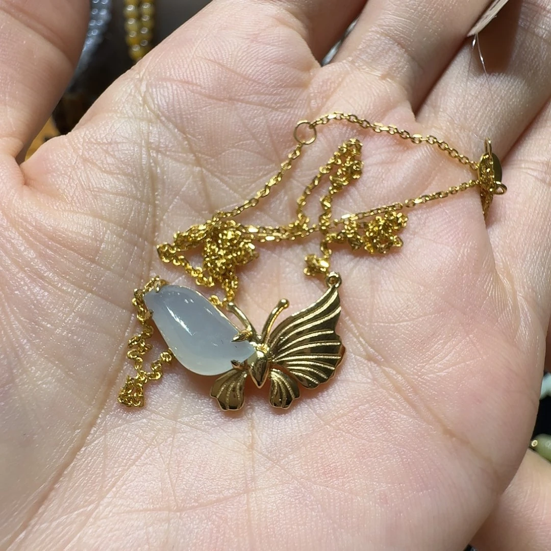 套链18K金镶嵌翡翠