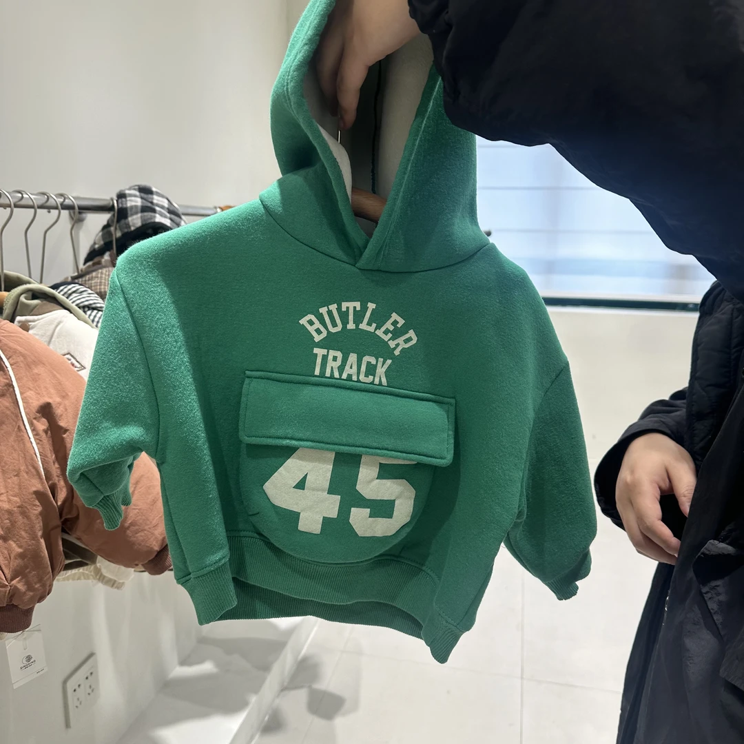 【现货清货！】达不溜家原创 儿童 韩系 立体口袋 连帽 卫衣 30383