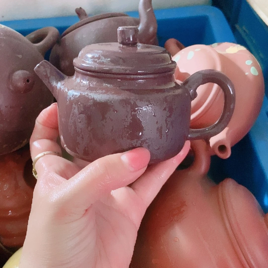 茶壶绿泥宜兴紫砂全手工制作