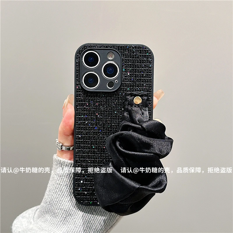 肤感直边黑闪钻适用苹果iPhone17/华为荣耀/OPPO/VIVO/小米手机壳