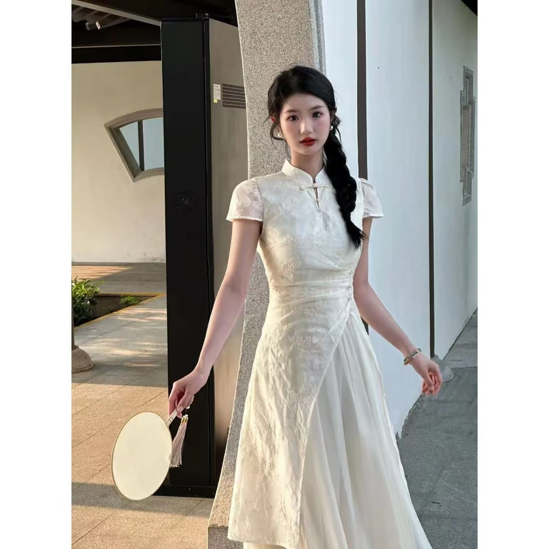 【小个子定制】小个子夏季新中式国风收腰连衣裙#1256