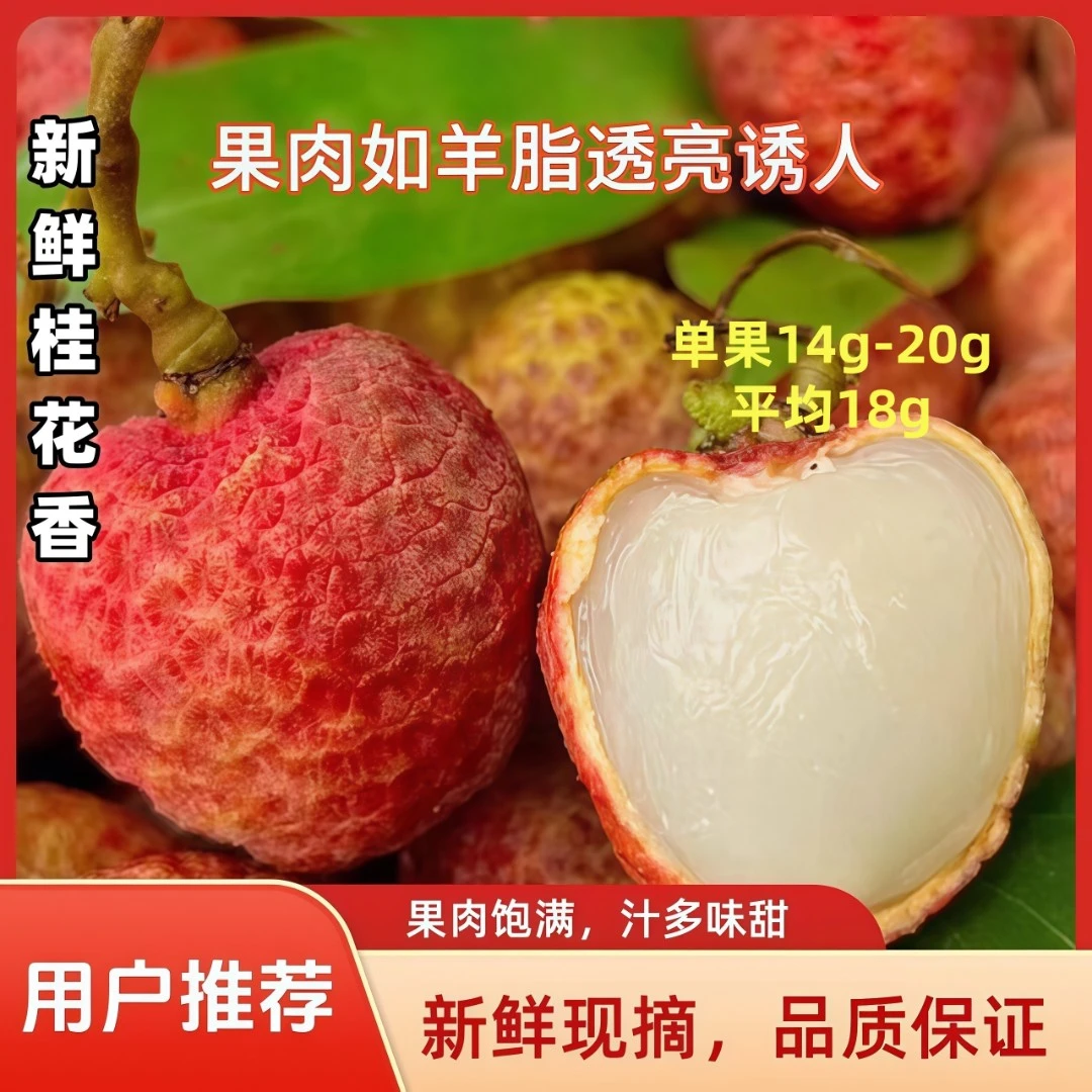 广西桂花香荔枝果场直发新鲜采摘清甜新鲜顺丰冷链包邮果冻口味
