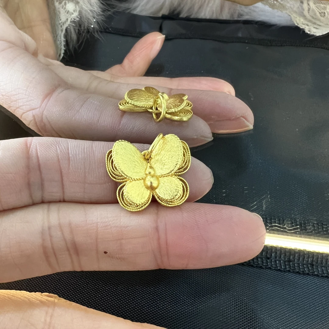 【丁老头甄选】双层蝴蝶吊坠6080