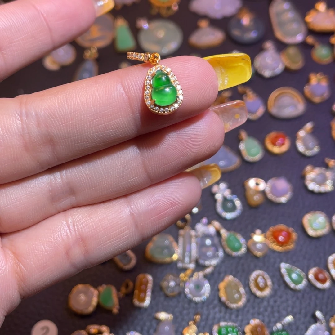 翡翠银S925镶嵌颈饰