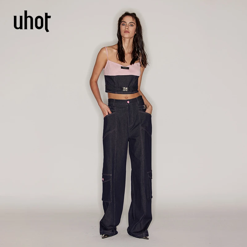 uhot  粉蓝色吊带  UWFR3N450