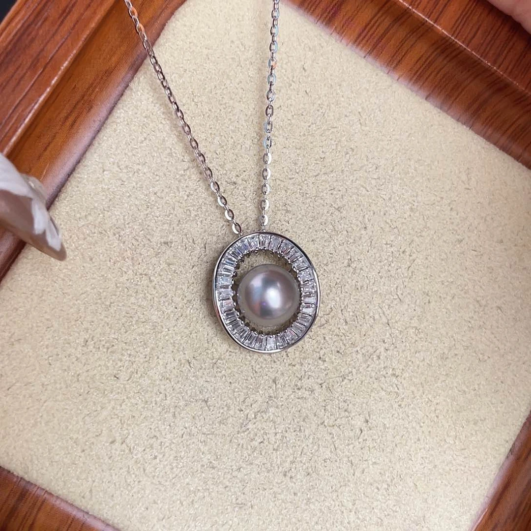 海水珍珠银S925镶嵌颈饰