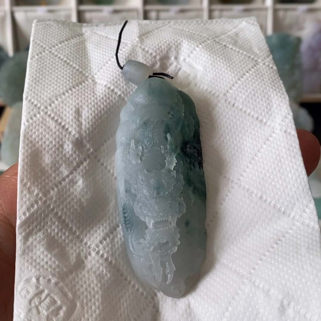 未镶嵌定制翡翠龙牌 毛货 无鉴赏期