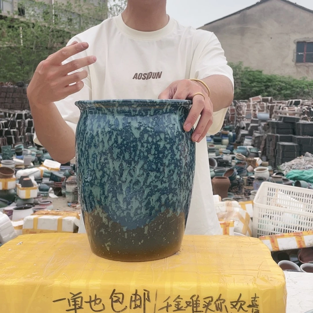 宜兴紫砂粗陶花盆