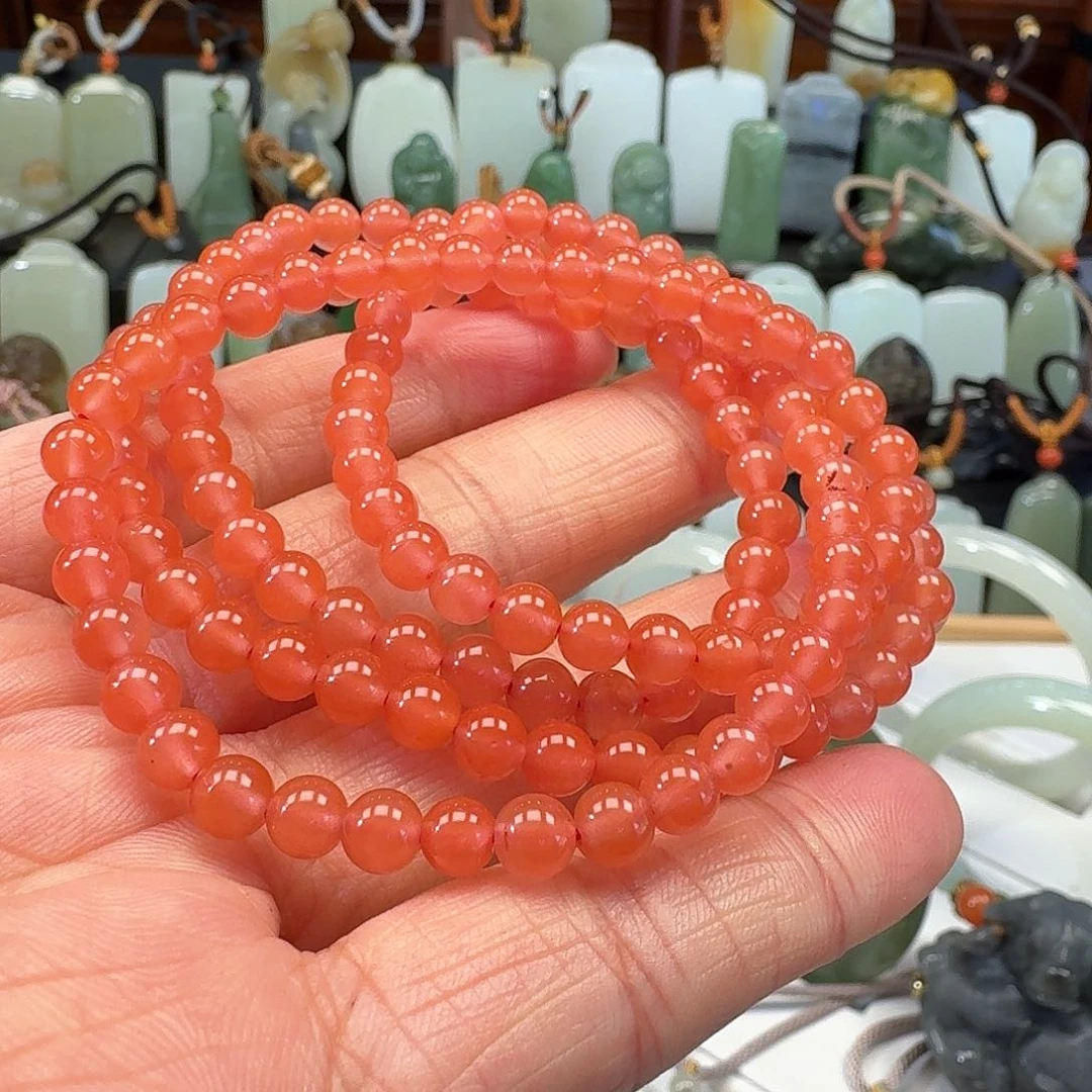 南红玛瑙手链未镶嵌