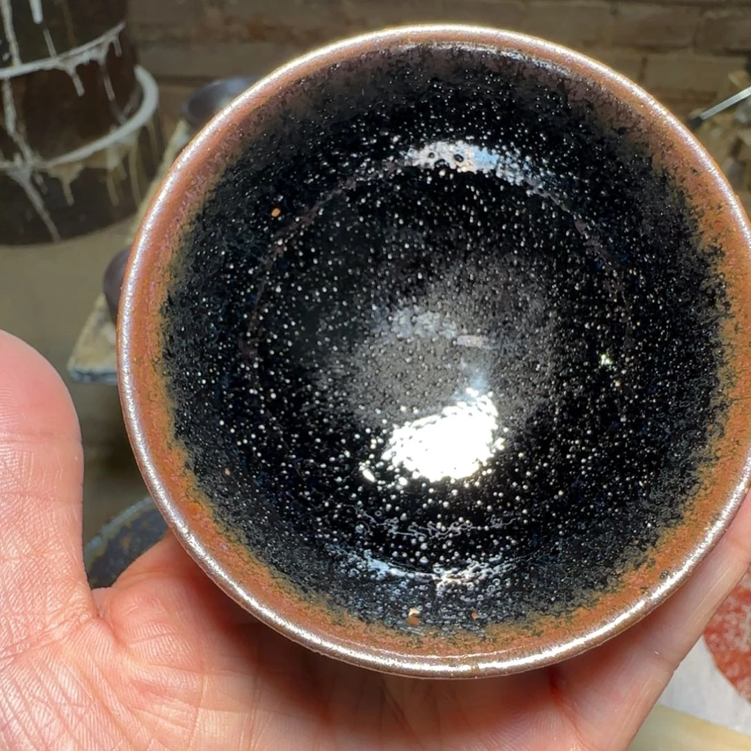 柴烧建盏茶盏茶杯420