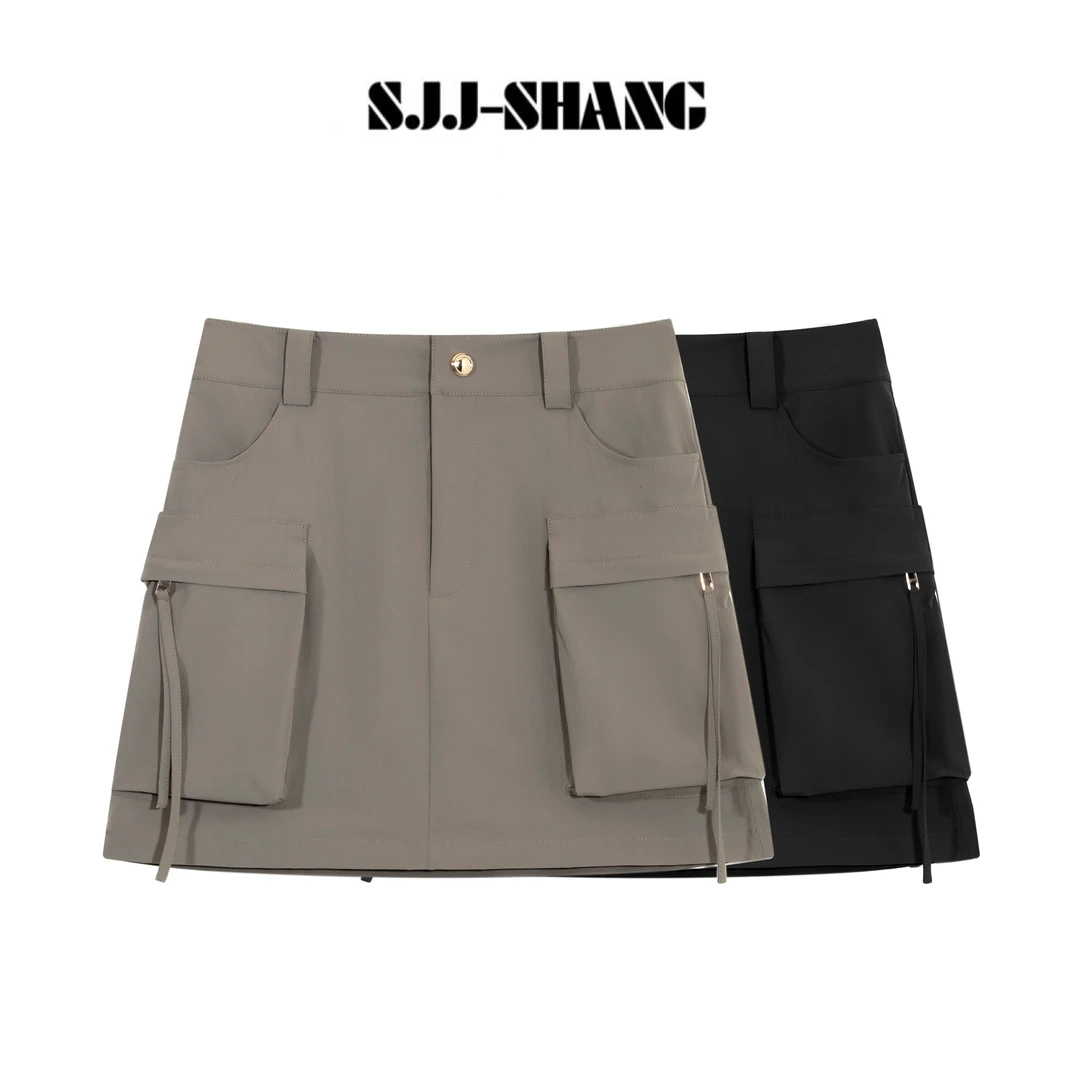 SHANG-JJ【工装短裙】25ss新品休闲百搭设计感半身裙q134248p
