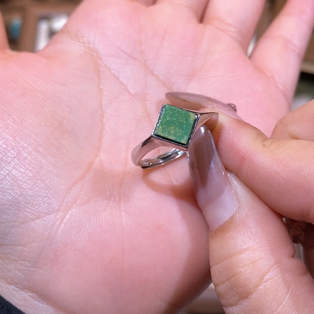 绿松石戒指银S925镶嵌L****看戒指