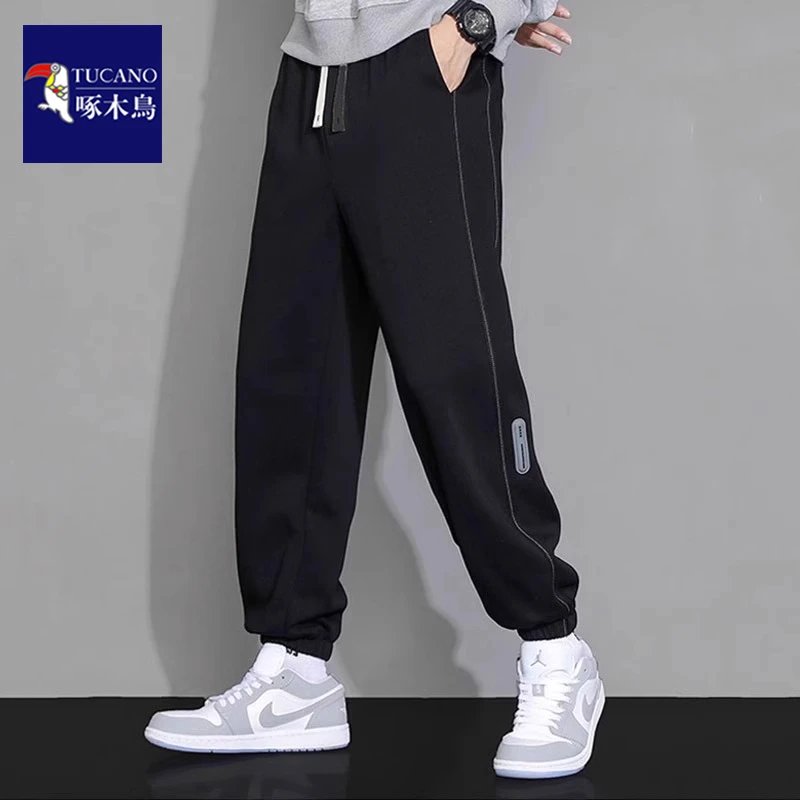 啄木鸟裤子男士2025新款秋季厚款休闲宽松卫裤宽松大码运动长裤子