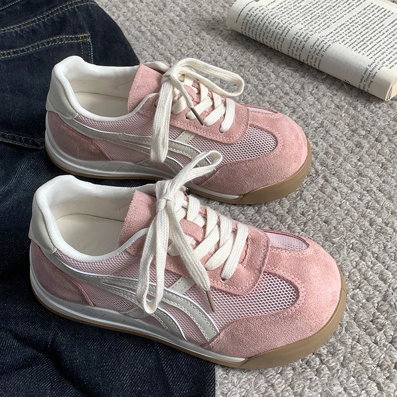 粉色低帮时尚青春复古3363百搭学院系带潮流港风新款小众休闲板鞋