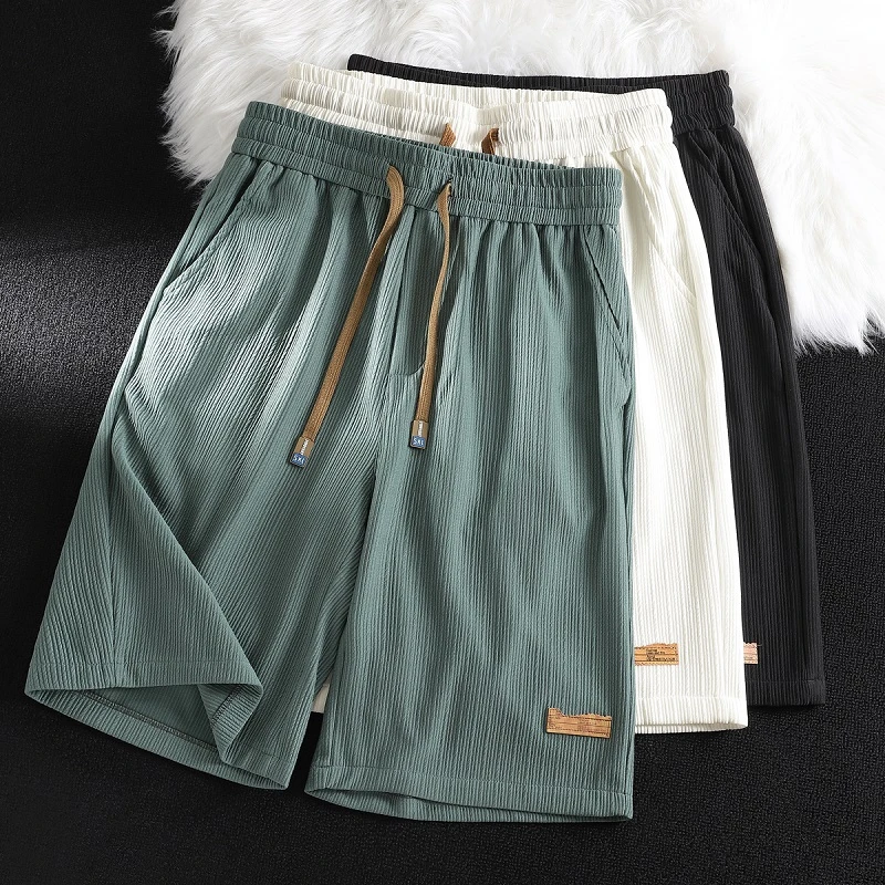 冰丝短裤男士夏季薄款大码裤衩子休闲运动沙滩五分裤潮牌百搭中裤