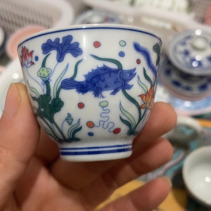 陶摆件景德镇陶瓷主人杯123