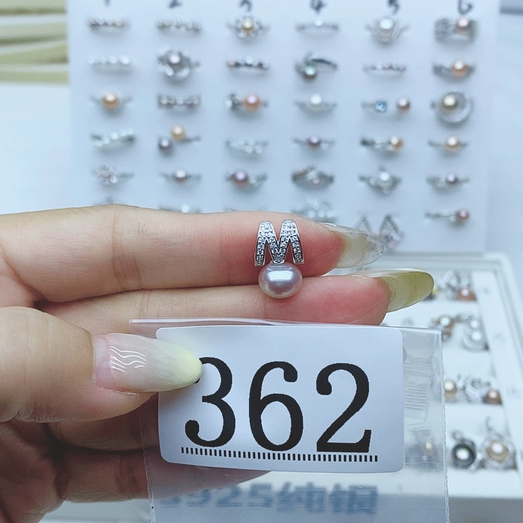 潜***伏戒指银S925镶嵌淡水珍珠362