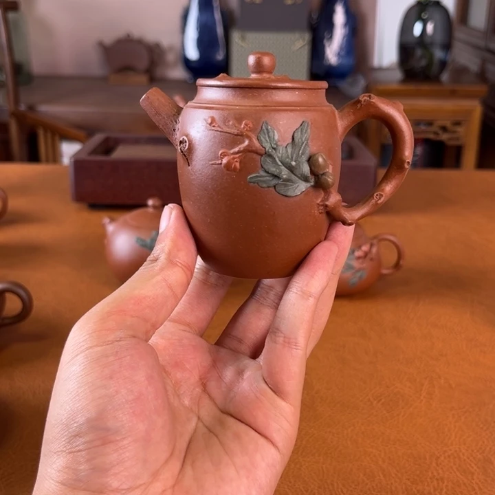 大***爱茶壶紫砂全手工寿桃壶