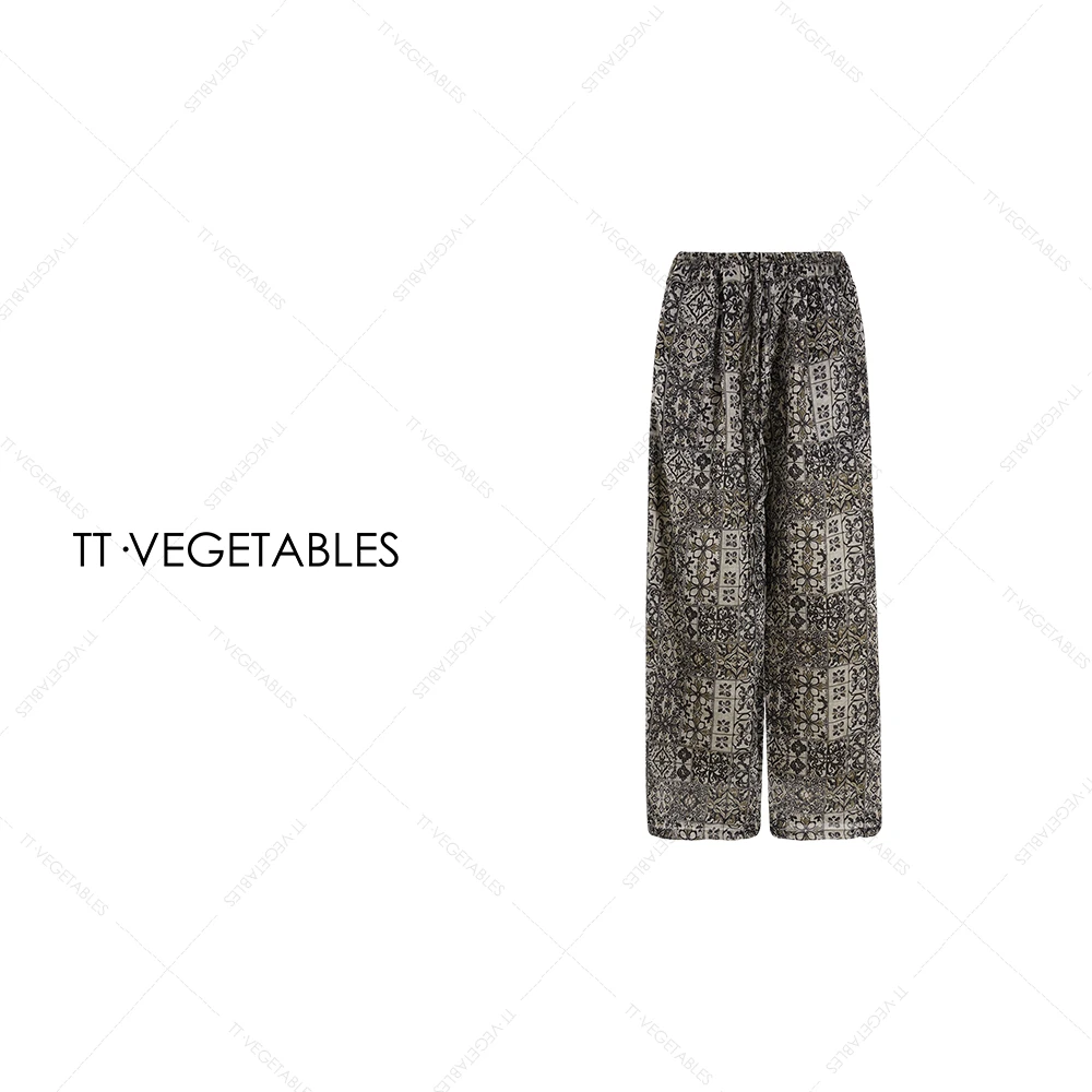 TT・VEGETABLES 【序白】孤萤 苎麻宽松裤时尚潮流ins休闲裤511820