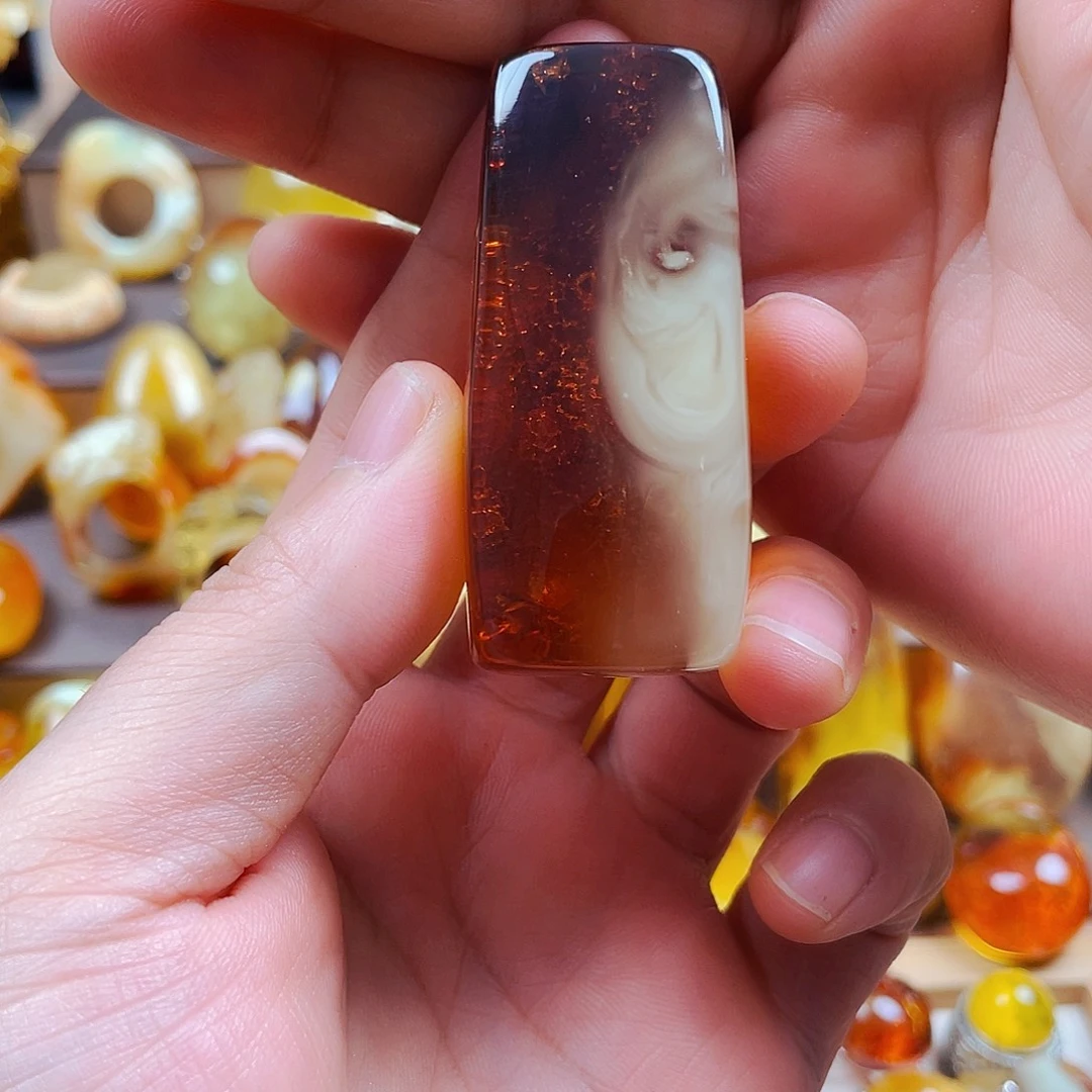 心***简琥珀未镶嵌裸石吊坠