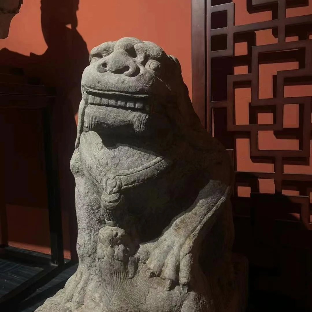 精品石雕，子母狮子