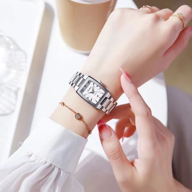 BOSHIDUN/博仕顿手表女气质轻奢时尚百搭复古腕表方形防水简约