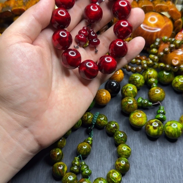 松木琥珀木文玩手串