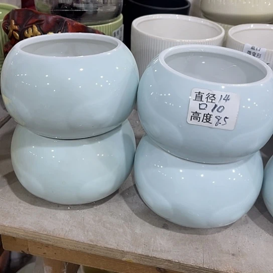 多肉绿植绿植陶瓷花盆9.9包邮,有孔
