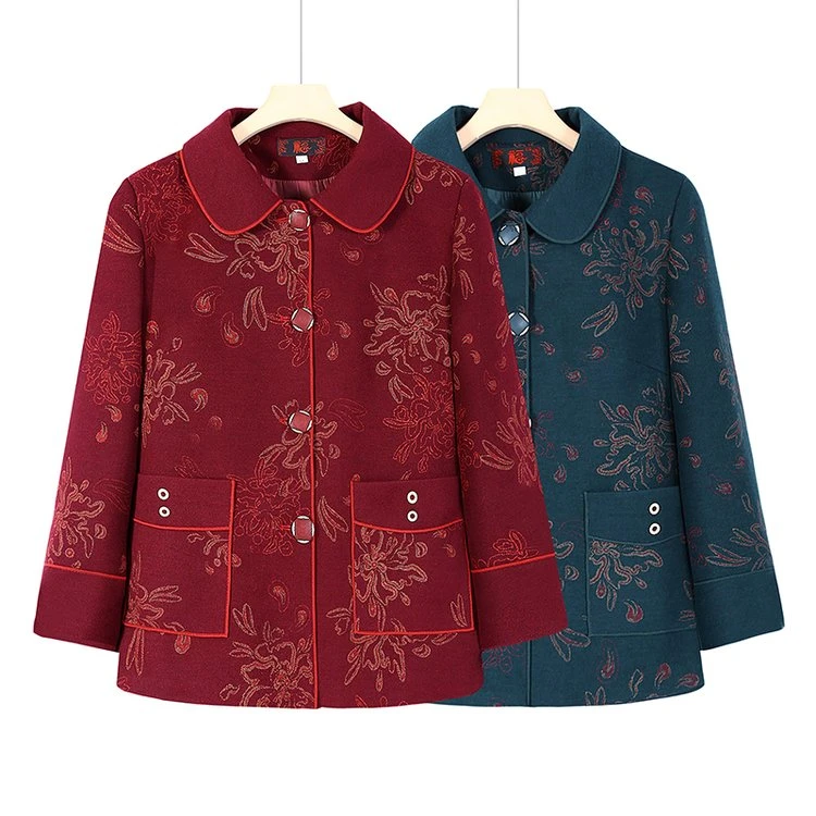 奶奶冬季外套老太太秋冬厚衣服妈妈6070岁中老年人加绒保暖棉衣女