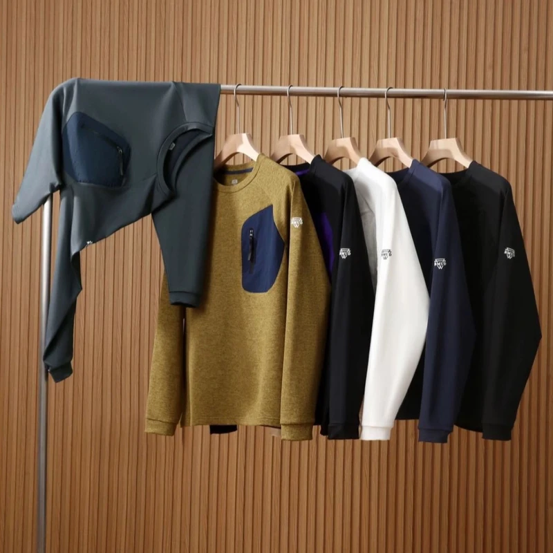 高端限定！春季男士户外运动休闲透气基础长袖圆领T恤磨毛打底衫