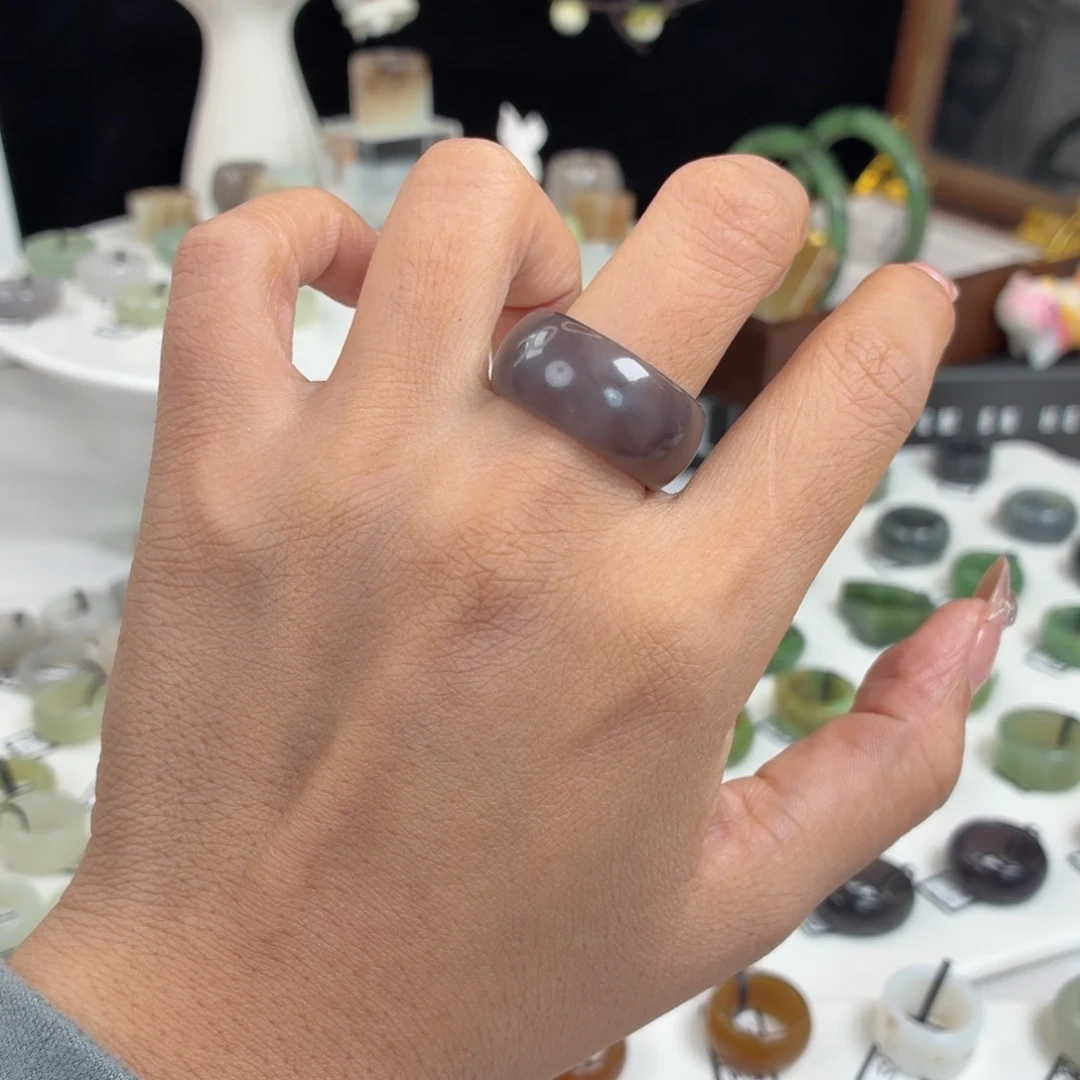 和田玉（糖玉）未镶嵌戒指Q126紫罗兰轮胎19.2不退换24h