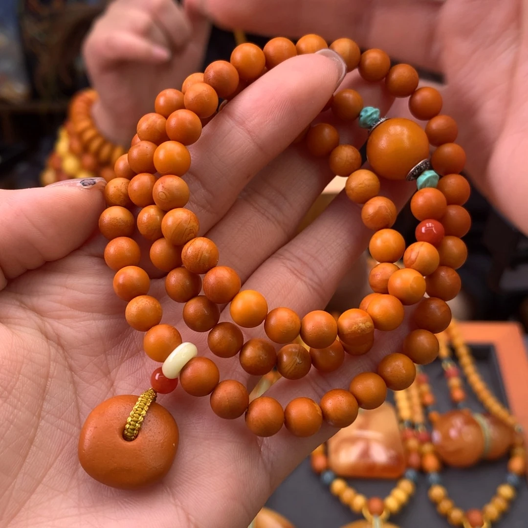 蜜蜡手串未镶嵌天然