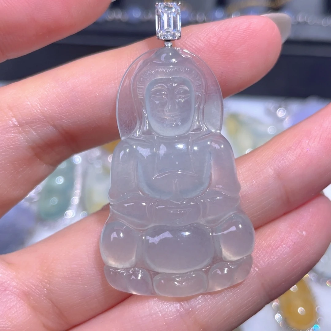 颈饰18K金镶嵌翡翠翡翠